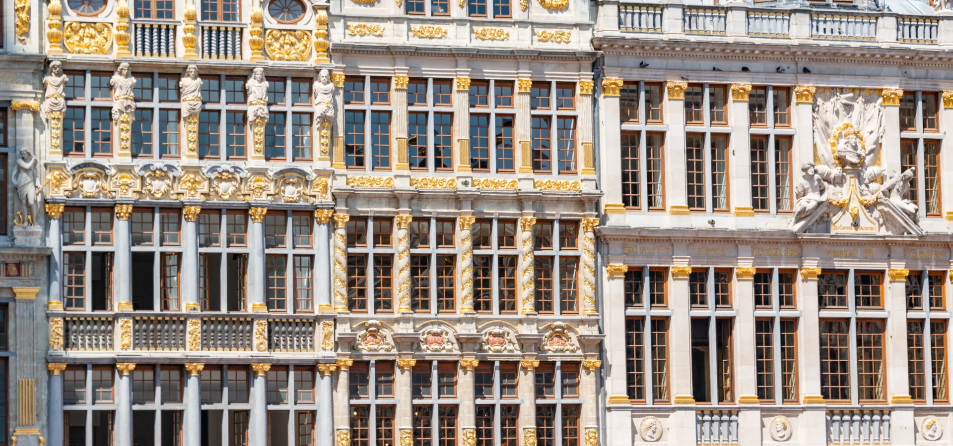 Detailed view of ornate historic buildings in brus — Seguro de viaje para Bélgica